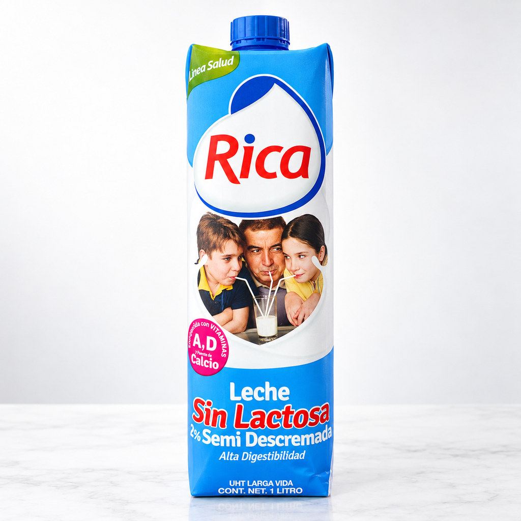 LECHE SIN LACTOSA 2% RICA 1 LT 12/1